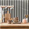 Papier peint rayé classique noir et blanc · Caselio Mix & Stripes 107769001