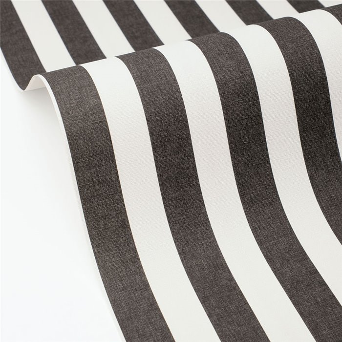 Papier peint rayé classique noir et blanc · Caselio Mix & Stripes 107769001