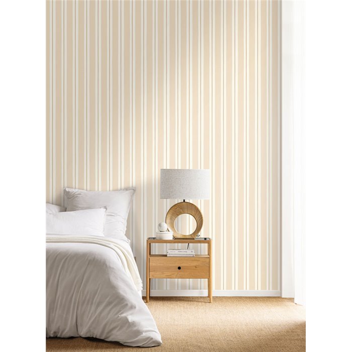 Papel pintado rayas verticales beige y crema · Caselio Mix & Stripes 107811000