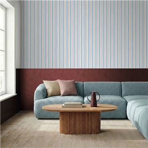 Contemporary blue and brown striped wallpaper 2