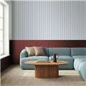Contemporary blue and brown striped wallpaper · Caselio Mix & Stripes 107816074