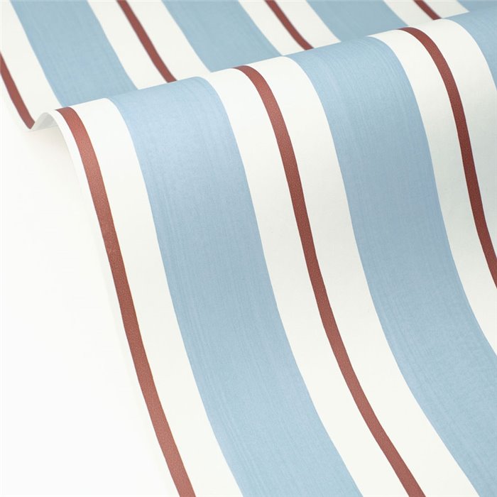 Contemporary blue and brown striped wallpaper · Caselio Mix & Stripes 107816074