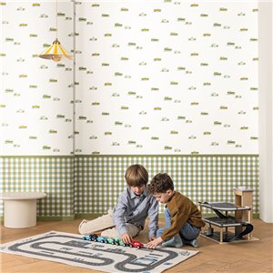 Papel pintado infantil de coches multicolor 2