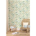 Papel pintado de flores silvestres y hojas verdes · Caselio Happy Kids Club 107580749