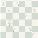 Children's wallpaper with geese and checkered pattern · Caselio Happy Kids Club 107590675