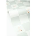 Papel pintado con gansos y cuadros infantiles · Caselio Happy Kids Club 107590675