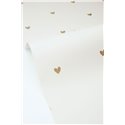 Papier peint cœurs dorés sur fond blanc · Caselio Happy Kids Club 107600271