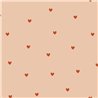 Papel pintado con pequeños corazones naranjas sobre beige · Caselio Happy Kids Club 107604850