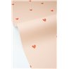 Papel pintado con pequeños corazones naranjas sobre beige · Caselio Happy Kids Club 107604850
