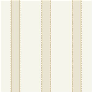 Papel pintado rayas scalloped beige