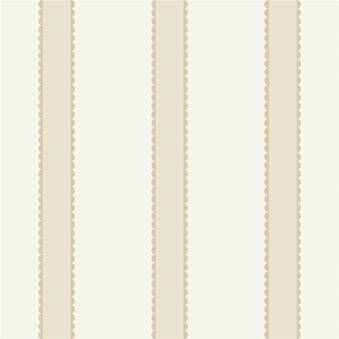 Papel pintado rayas scalloped beige · Caselio Happy Kids Club 107610143