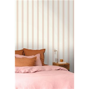 Papel pintado rayas onduladas beige 2