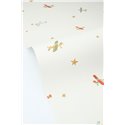 Children's wallpaper with pastel airplanes and stars · Caselio Happy Kids Club 107620842