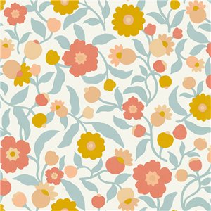 Papel pintado flores grandes multicolor