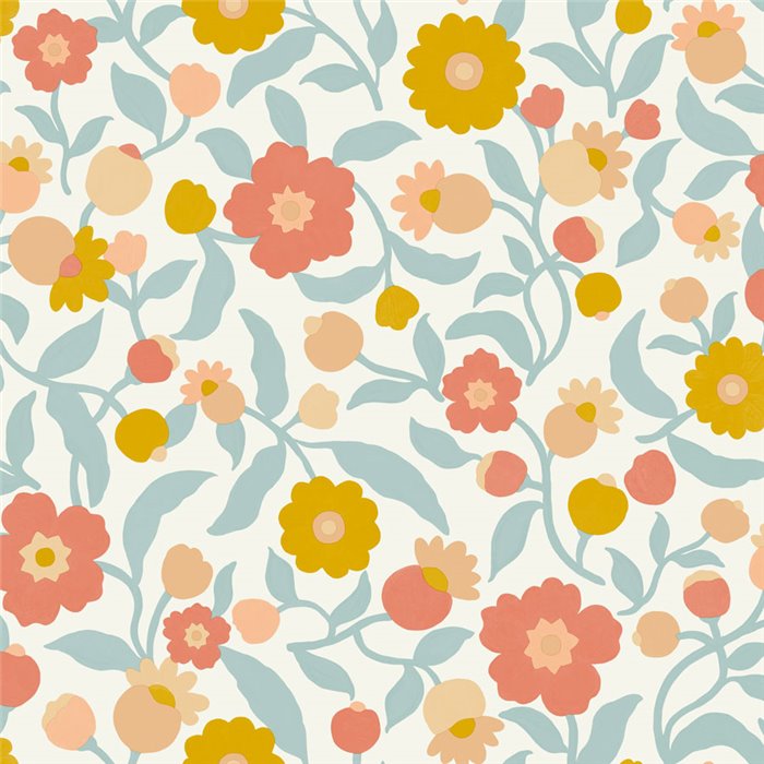 Papel pintado flores grandes multicolor · Caselio Happy Kids Club 107630212