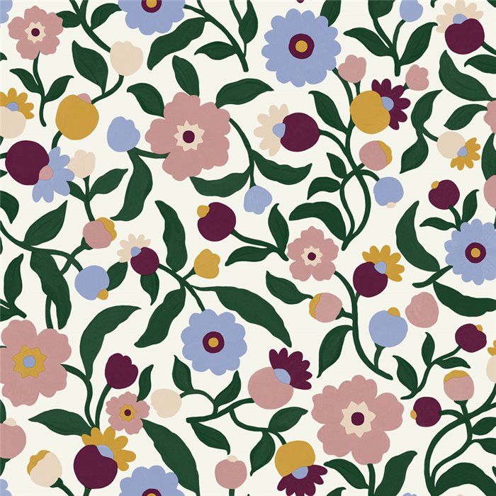 Papier peint floral multicolore en tons pastel · Caselio Happy Kids Club 107630426