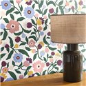 Papel pintado flores multicolor en tonos pastel · Caselio Happy Kids Club 107630426