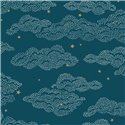 Papel pintado de nubes con estrellas en azul oscuro · Caselio Happy Kids Club 107646612