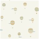 Beige children's hot air balloon wallpaper · Caselio Happy Kids Club 107650795