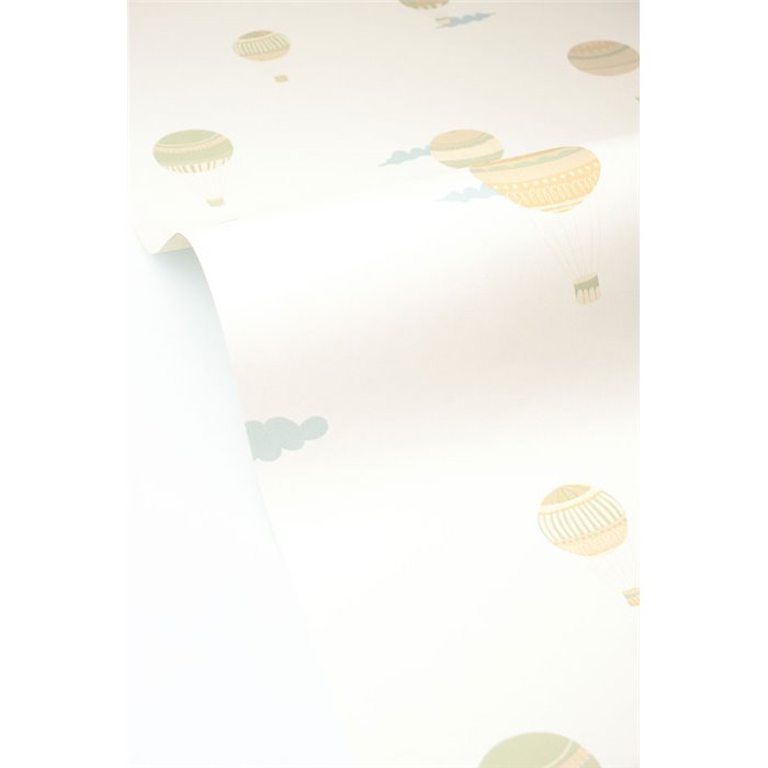 Papier peint montgolfières enfants beige · Caselio Happy Kids Club 107650795