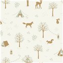 Papier peint enfant animaux de la forêt en camping · Caselio Happy Kids Club 107660754