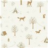 Papel pintado infantil animales del bosque de campamento