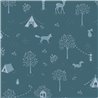 Children's wallpaper with camping and animals