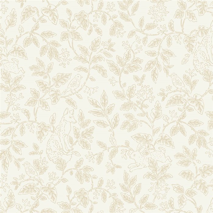 Papel pintado infantil animales del bosque beige · Caselio Happy Kids Club 107670165