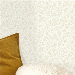 Beige Kindertapete mit Waldtieren 2