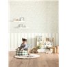 Children's wallpaper with animals and green flowers · Caselio Happy Kids Club 107670783