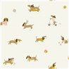 Papel pintado infantil perros salchichas jugando
