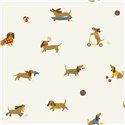 Papier peint enfant teckels multicolores · Caselio Happy Kids Club 107680864
