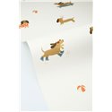 Papel pintado infantil de perros salchichas multicolor · Caselio Happy Kids Club 107680864