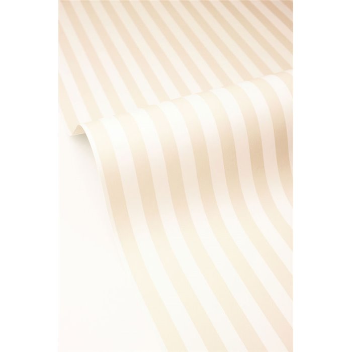 Children's beige and white striped wallpaper · Caselio Happy Kids Club 107690121