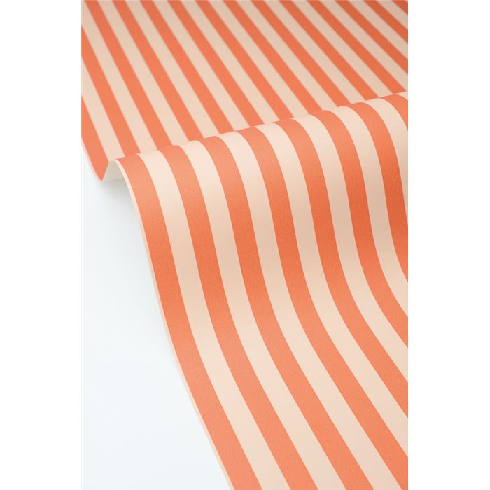 Jugendtapete mit orangefarbenen Streifen · Caselio Happy Kids Club 107697184