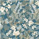 Zeitgenössische blaue florale Tapete · Caselio Blue Shades 102656162