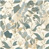 Elegante florale Tapete in Blau und Gold