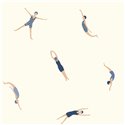 Figurative Schwimmer-Tapete auf weißem Hintergrund · Caselio Blue Shades 102696234