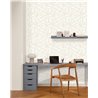 Tapete mit abstrakten weißen und goldenen Blättern · Caselio Blue Shades 107460020