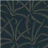 Papier peint à feuilles stylisées bleu avec accents dorés · Caselio Blue Shades 107466128