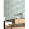 Papel pintado tropical de hojas verdes suaves · Caselio Blue Shades 107486070
