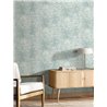 Tropische Tapete mit weichen grünen Blättern · Caselio Blue Shades 107486070