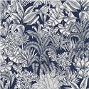 Papel pintado hojas tropicales azul oscuro · Caselio Blue Shades 107486160