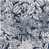 Papel pintado hojas tropicales azul oscuro