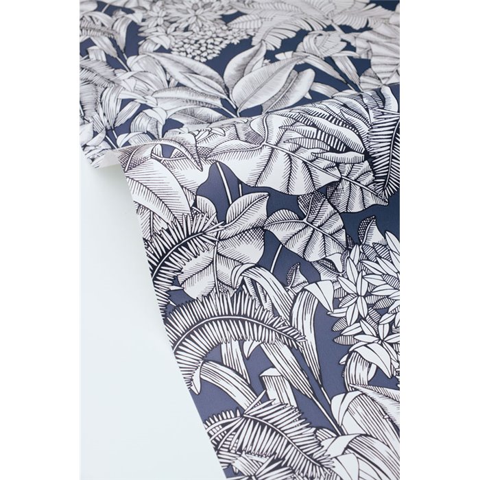 Papel pintado hojas tropicales azul oscuro · Caselio Blue Shades 107486160