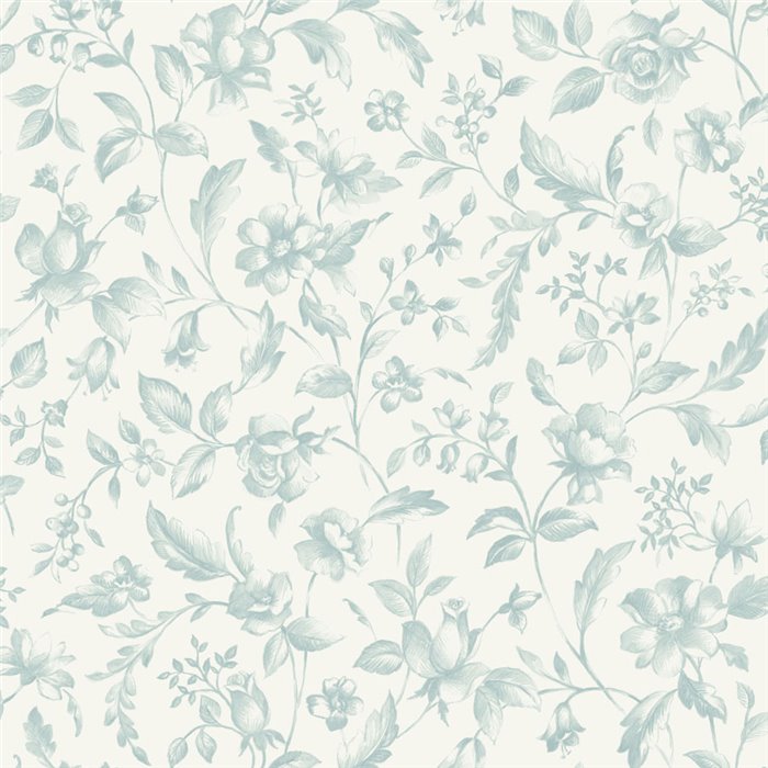 Toile de Jouy floral blue wallpaper · Caselio Blue Shades 107506000