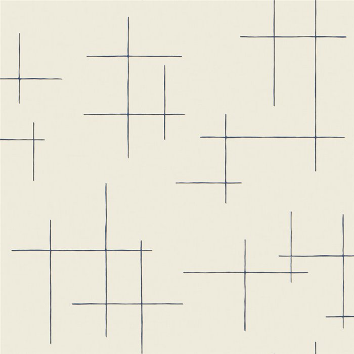 Geometrische Tapete mit feinen Linien in Blau und Beige · Caselio Blue Shades 107526019