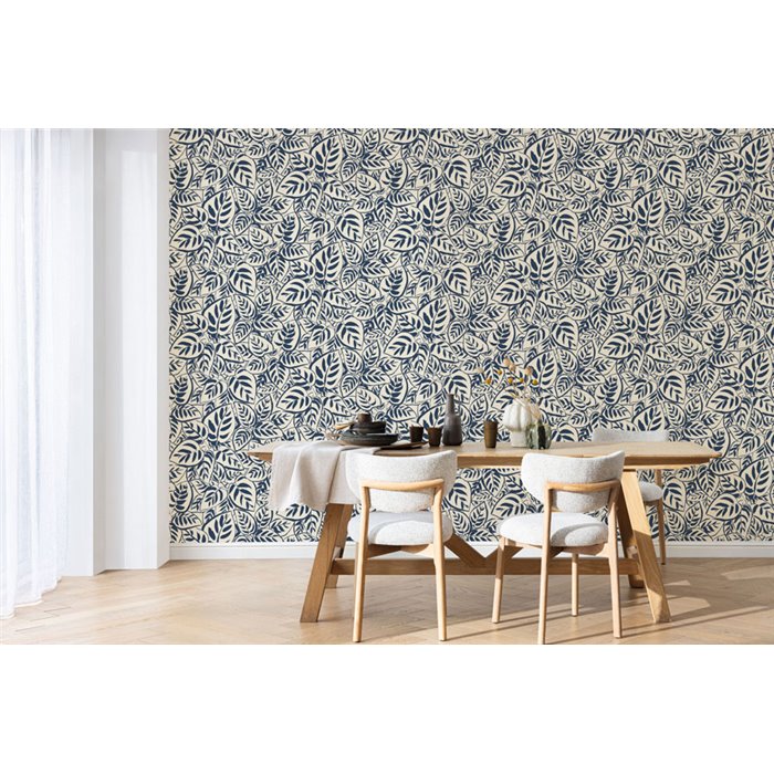 Tropical blue leaves wallpaper · Caselio Blue Shades 107556012