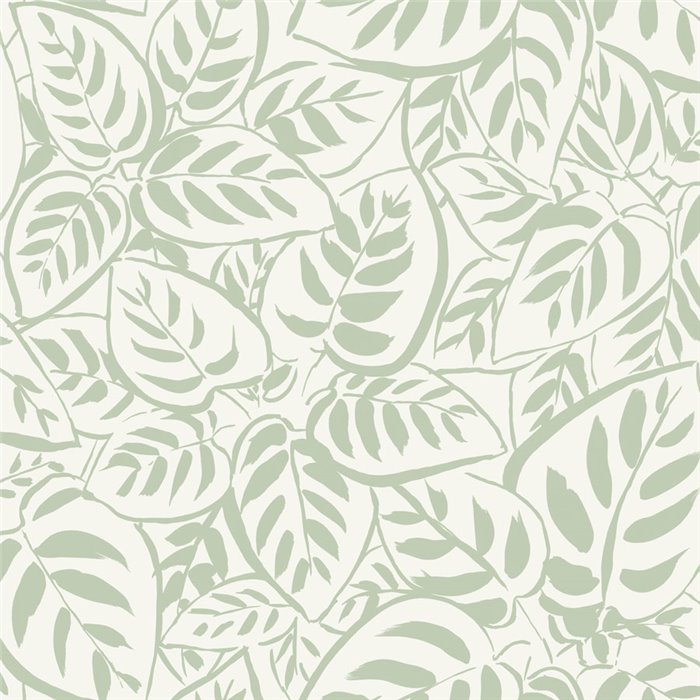 Papel pintado con hojas verdes superpuestas · Caselio Blue Shades 107557070