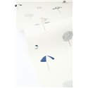 Nautische Tapete mit blauen und weißen Sonnenschirmen · Caselio Blue Shades 107566066